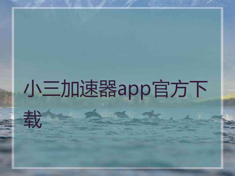 小三加速器app官方下载