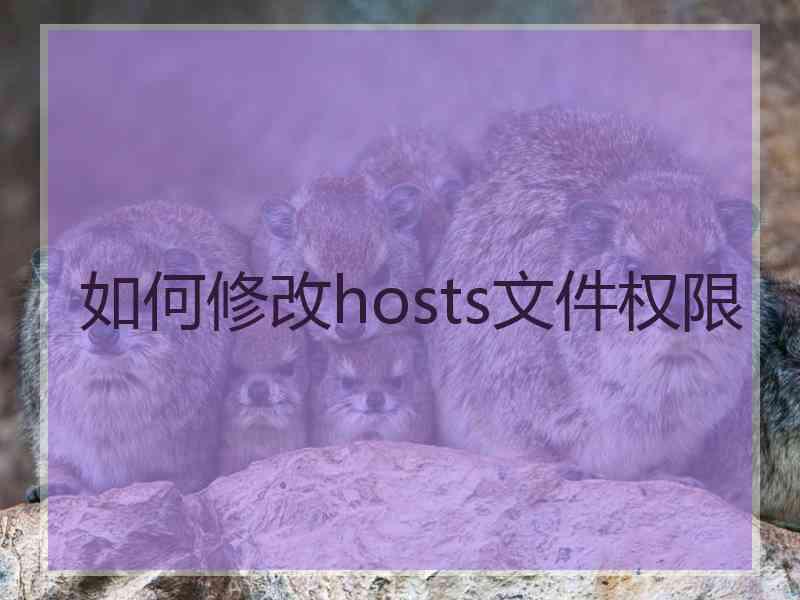 如何修改hosts文件权限