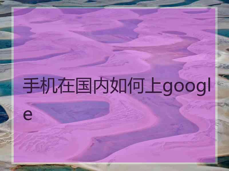 手机在国内如何上google