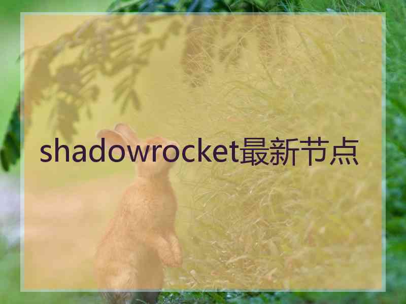 shadowrocket最新节点