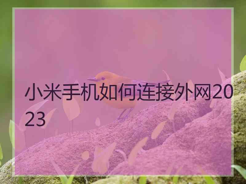 小米手机如何连接外网2023