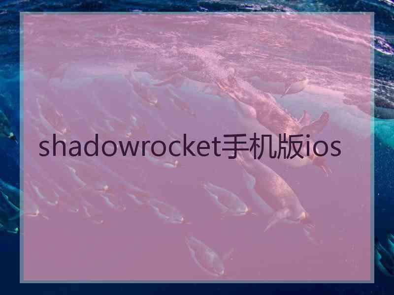 shadowrocket手机版ios