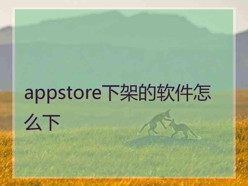 appstore下架的软件怎么下