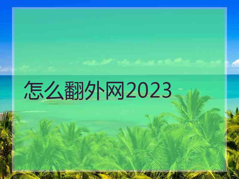 怎么翻外网2023