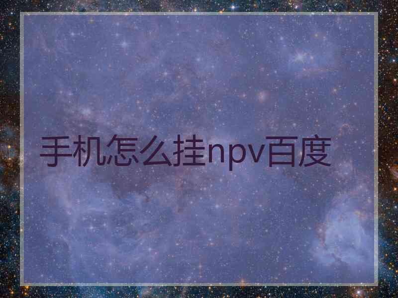 手机怎么挂npv百度