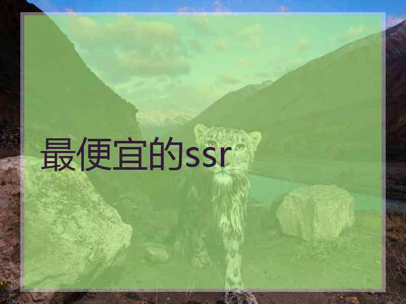 最便宜的ssr