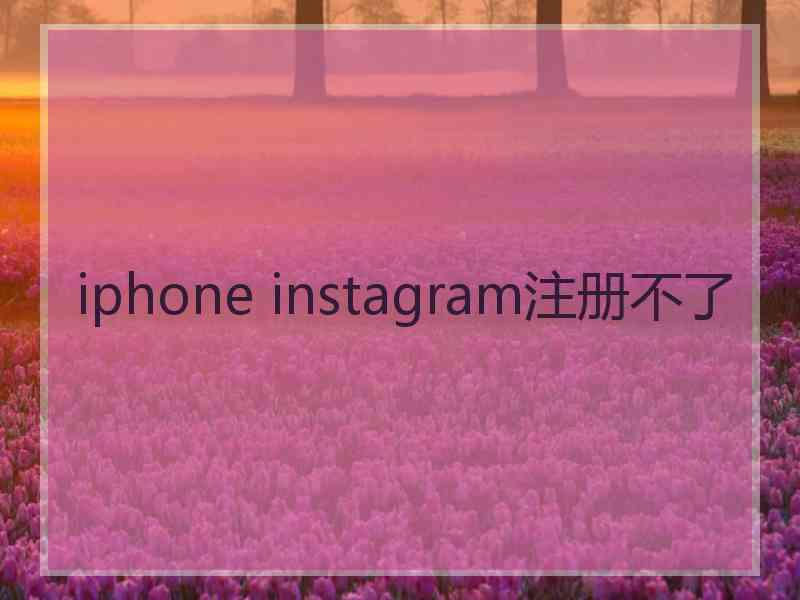 iphone instagram注册不了