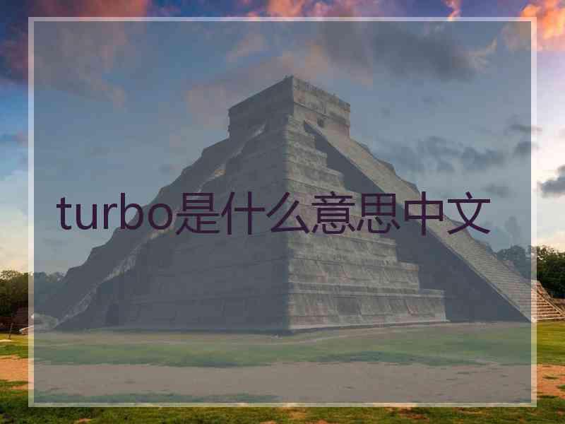 turbo是什么意思中文