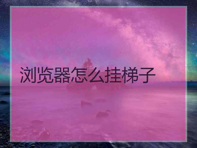 浏览器怎么挂梯子