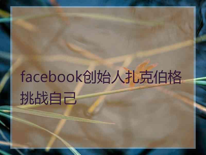 facebook创始人扎克伯格挑战自己