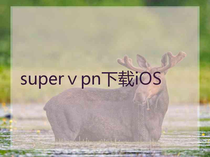 superⅴpn下载iOS