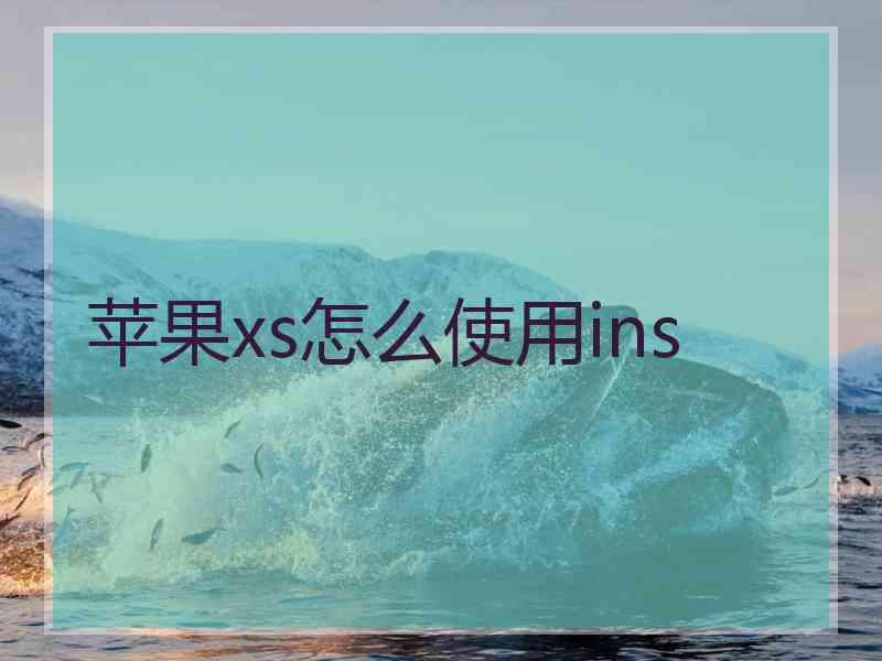 苹果xs怎么使用ins