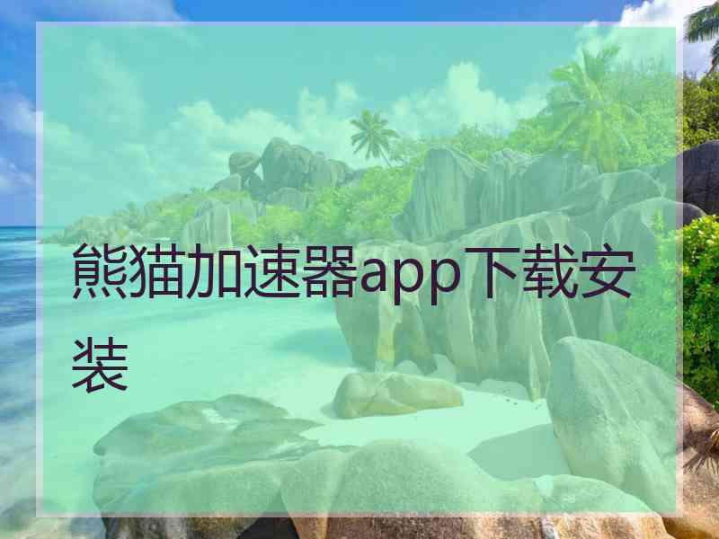 熊猫加速器app下载安装