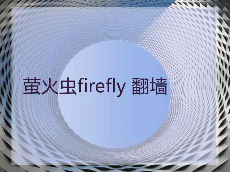 萤火虫firefly 翻墙