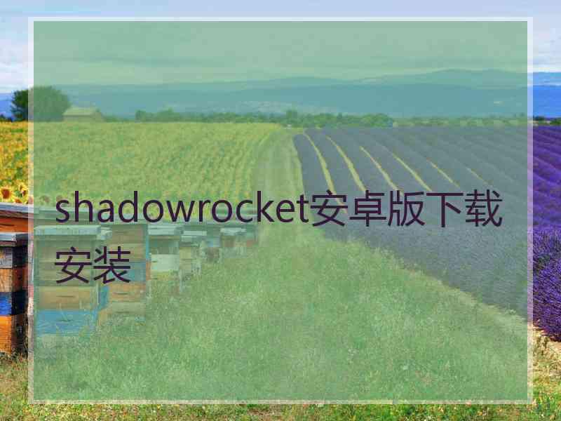 shadowrocket安卓版下载安装