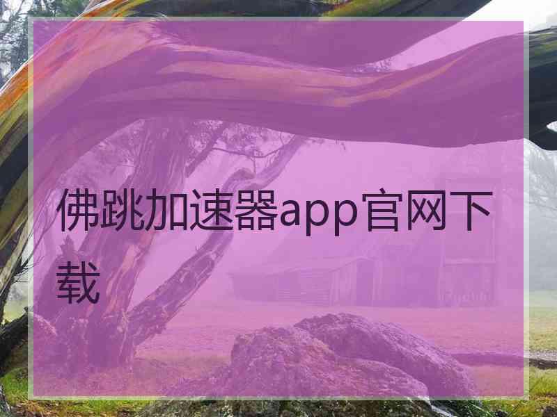 佛跳加速器app官网下载