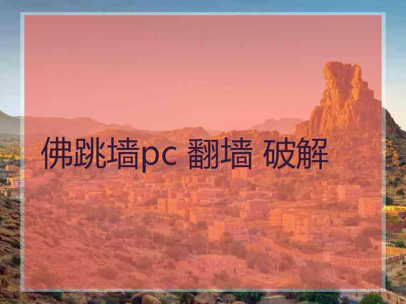 佛跳墙pc 翻墙 破解