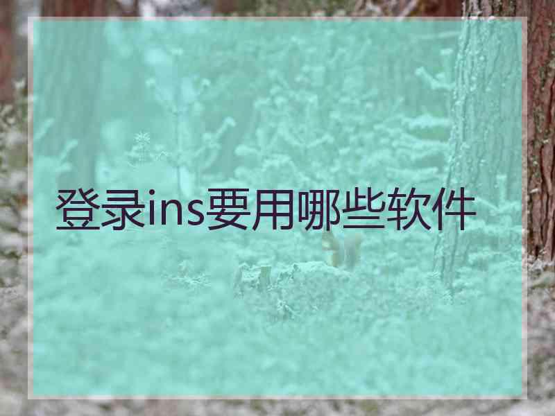 登录ins要用哪些软件