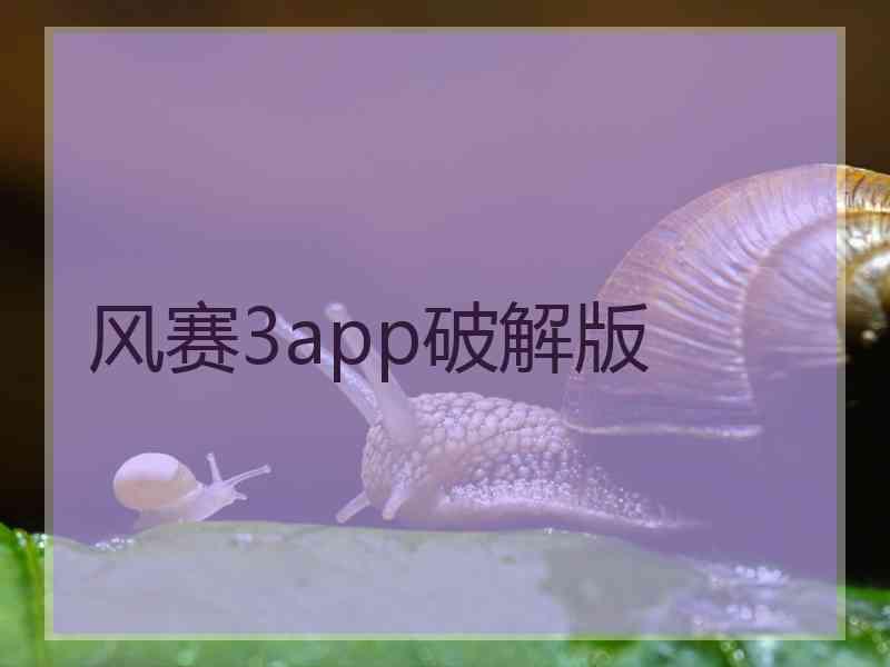 风赛3app破解版